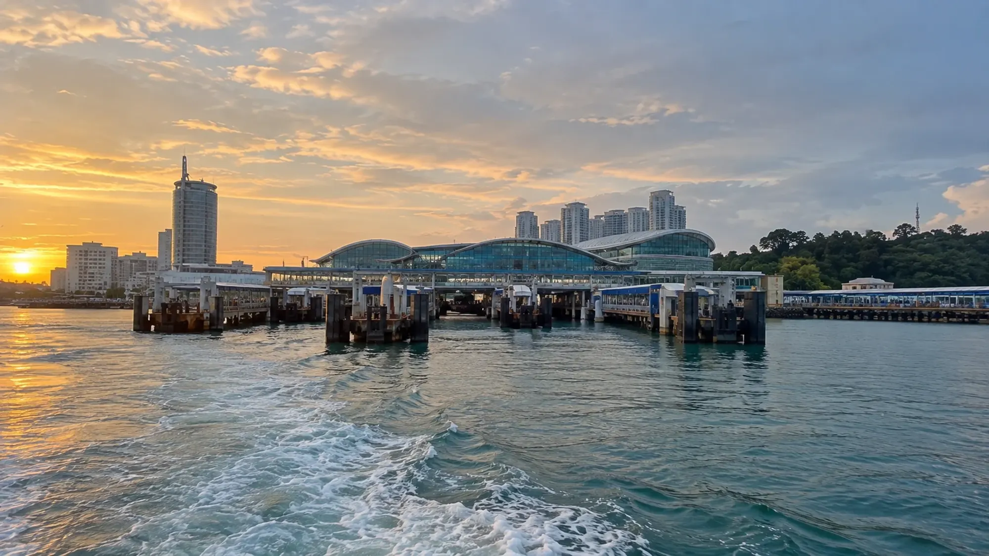 Ferry from HarbourFront (Singapore) to Batam Centre (Batam), early morning