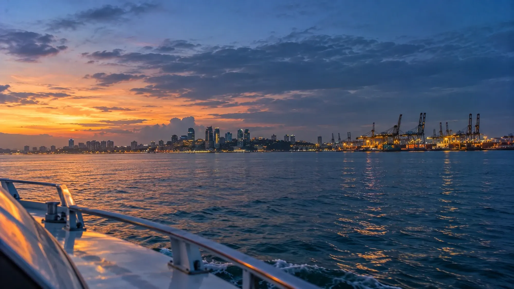 Ferry from Waterfront City (Batam) to HarbourFront (Singapore), early morning