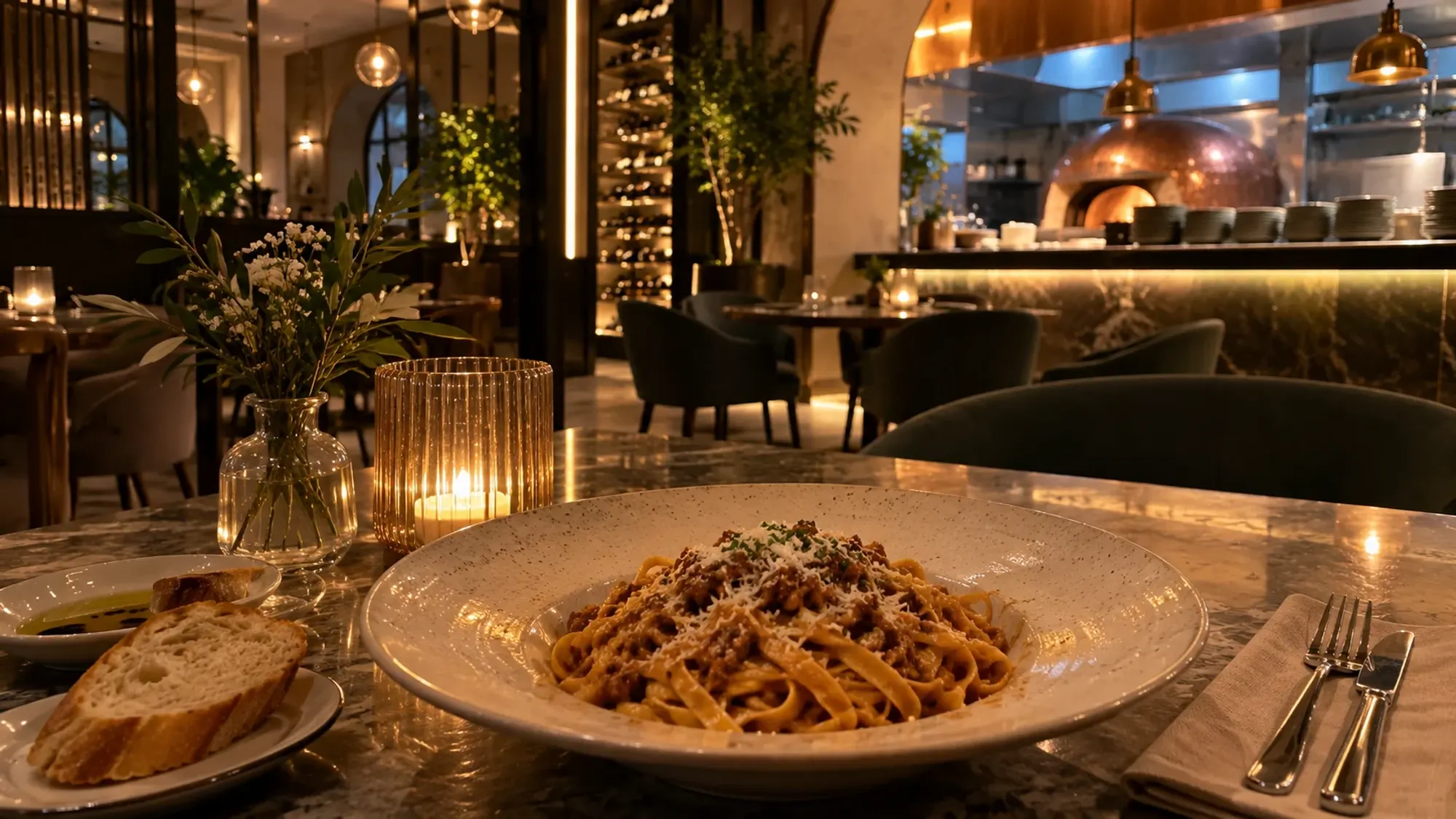 Fettuccine bolognese at an Italian restaurant — Amare Ristorante Italiano, an Italian restaurant in Batam Centre, Batam