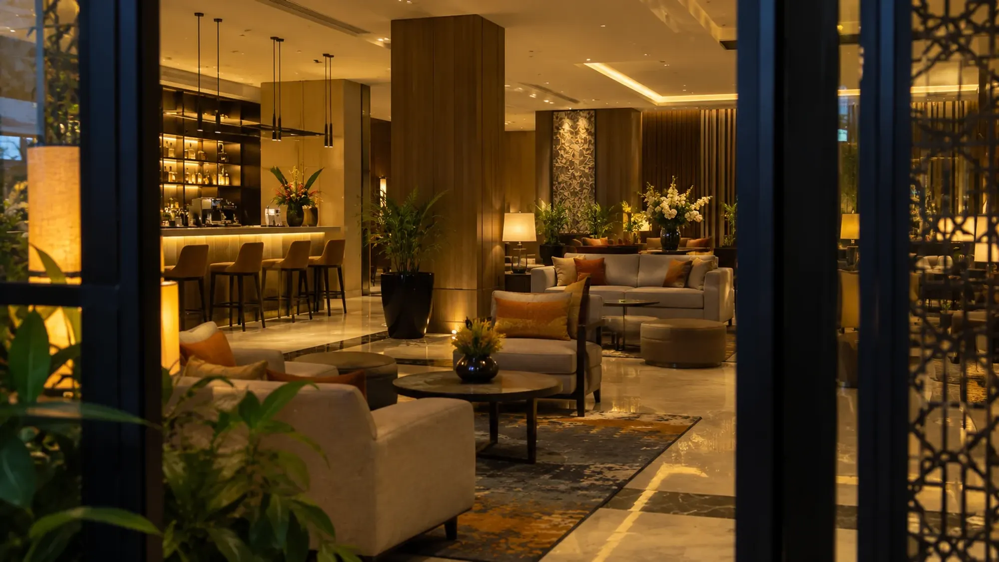The lobby lounge interior of a 3-star city hotel — Artotel Batam, a 3-star city hotel in Nagoya, Batam