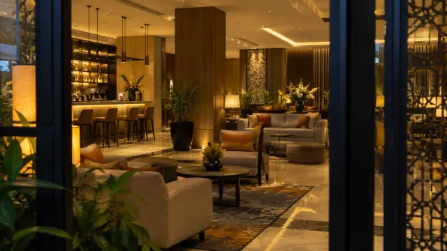The lobby lounge interior of a 3-star city hotel — Artotel Batam, a 3-star city hotel in Nagoya, Batam