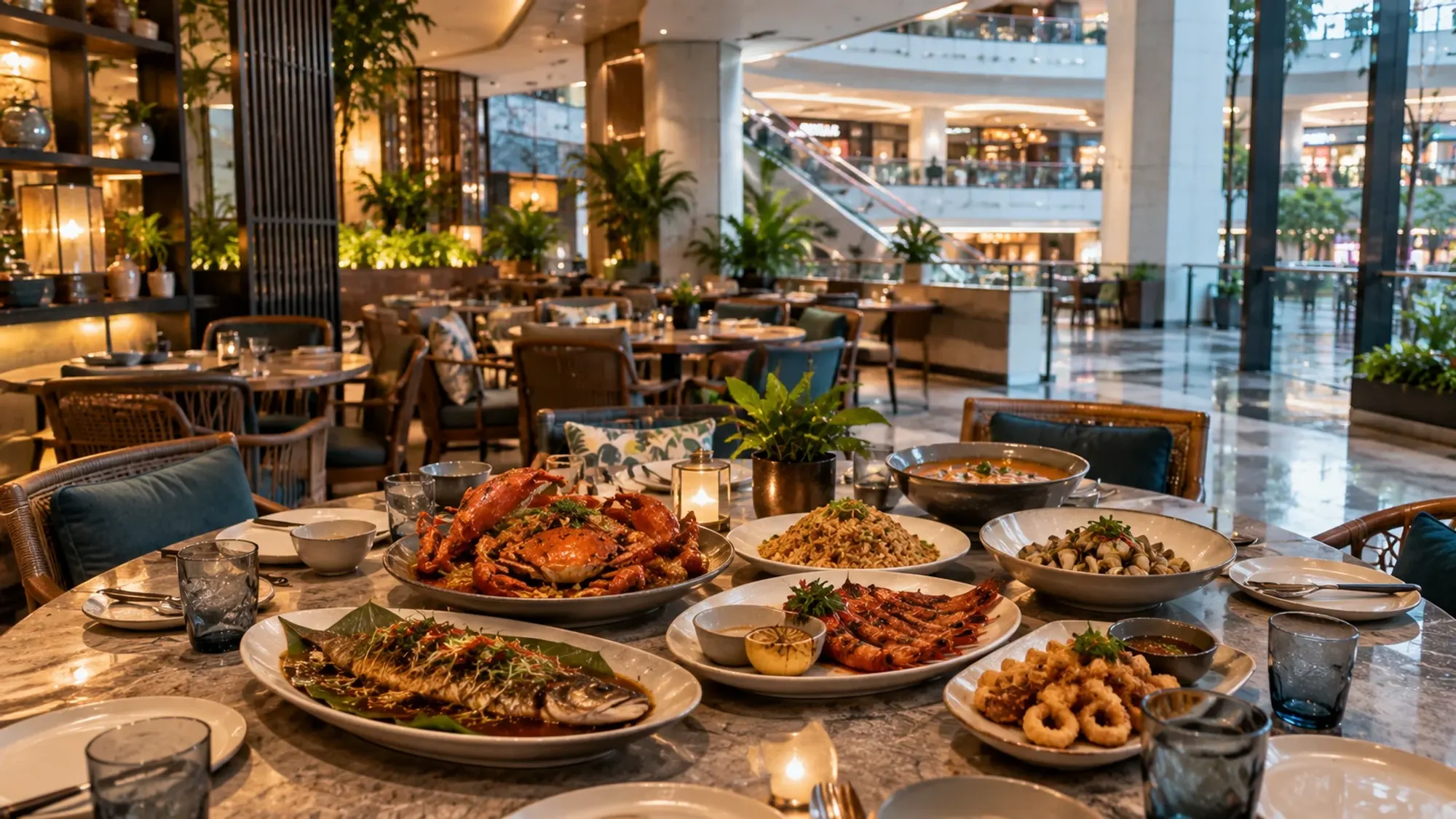 A spacious mall café with seafood dishes for a group — Baresto Cafe Nagoya Hill, a café in Nagoya, Batam