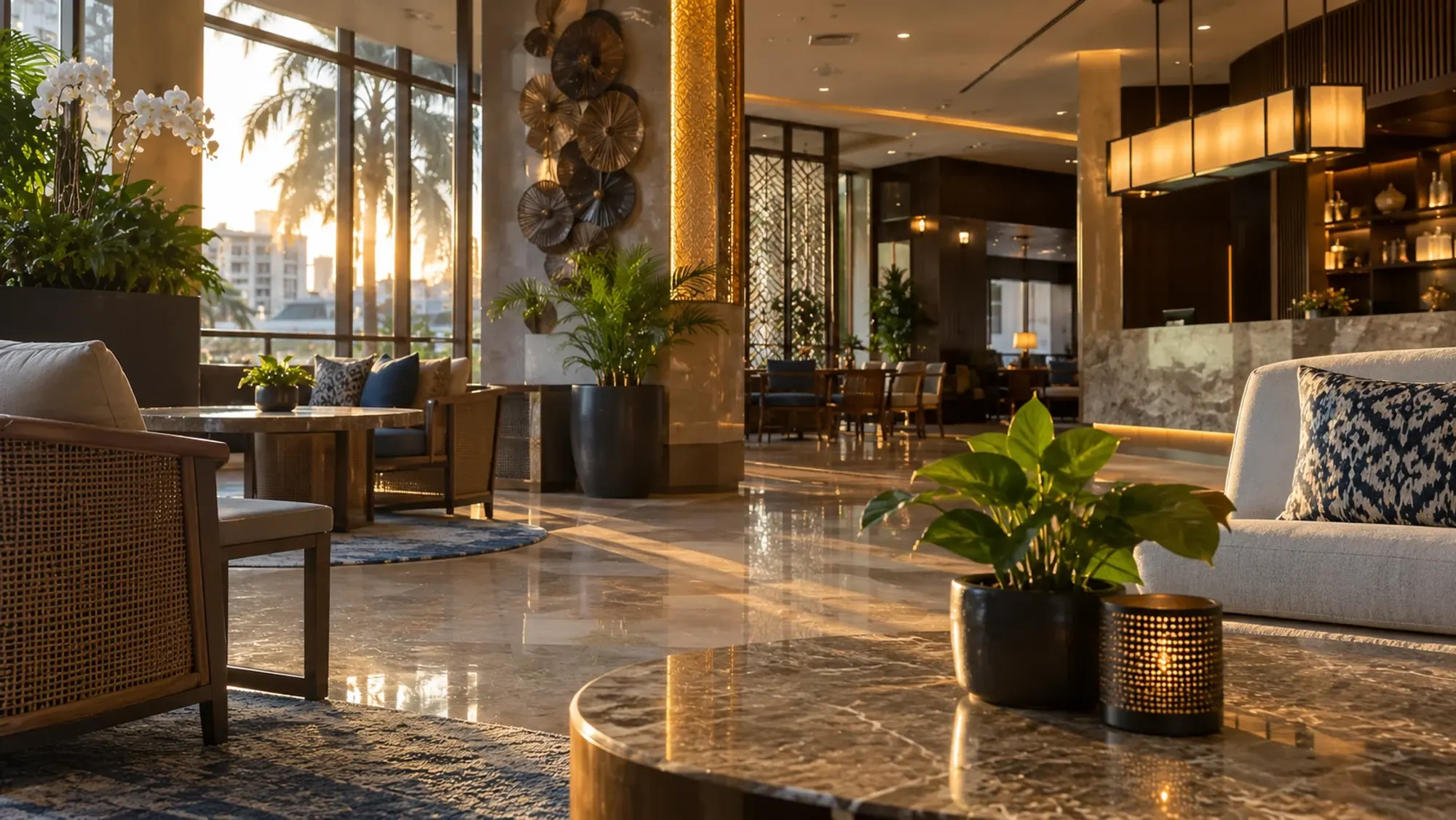 The lobby lounge interior of a 3-star city hotel — Eska Hotel, a 3-star city hotel in Batam Centre, Batam