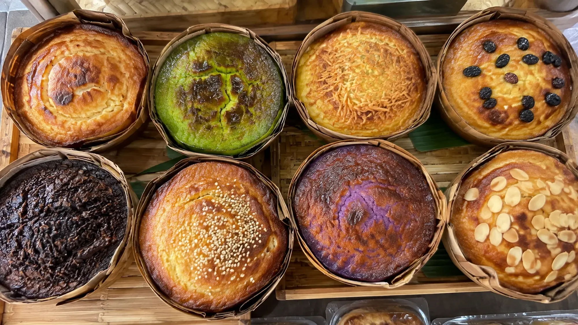 Bingka bakar baked cakes in different flavours — Kue Bingka Nayadam, a bakery in Batam Centre, Batam