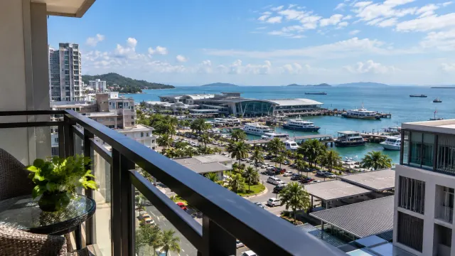 The view from a room balcony of a 3-star budget hotel — M One Hotel, a 3-star budget hotel in Harbour Bay, Batam