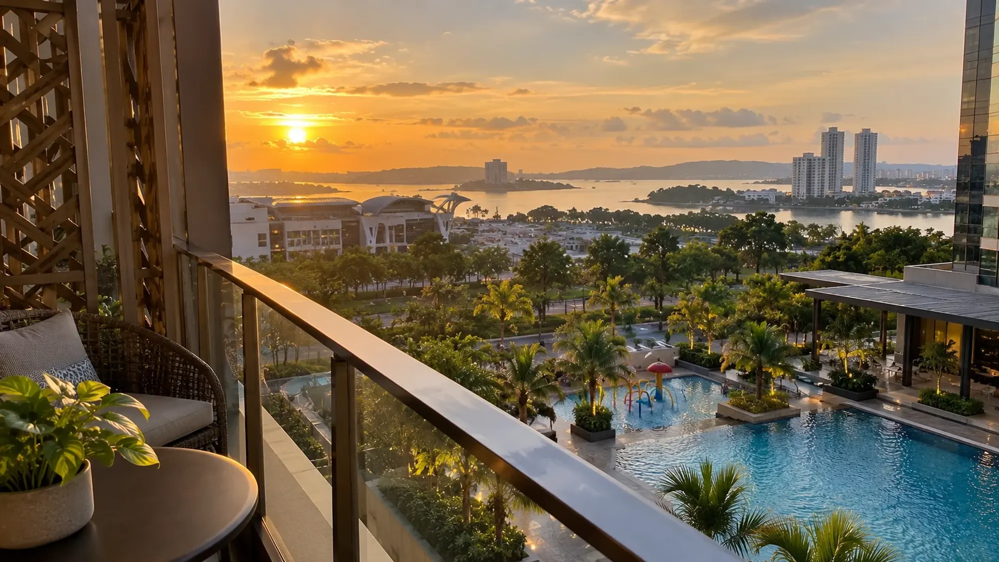 The view from a room balcony of a 5-star city hotel — Mercure Batam, a 5-star city hotel in Batam Centre, Batam