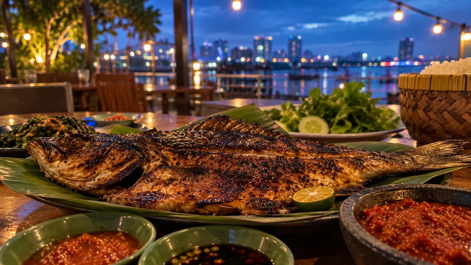 Ikan bakar (grilled fish) with sambal — Xiang Xiang Seafood, a seafood restaurant in Nagoya, Batam